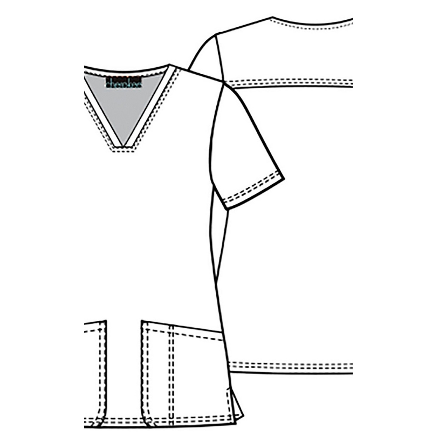 *VENTE FINALE CK671 - Cherokee Prints V-Neck Knit Panel Top in I'm A Dentisaurus