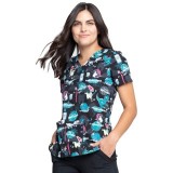 *VENTE FINALE CK671 - Cherokee Prints V-Neck Knit Panel Top in I'm A Dentisaurus