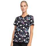 *VENTE FINALE TF671 MKUE - Haut à col en V Tooniforms sous licence Cherokee en Hello Sunshine