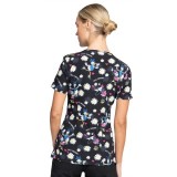 *FINAL SALE TF671 MKUE - Cherokee Licensed Tooniforms V-Neck Top in Hello Sunshine