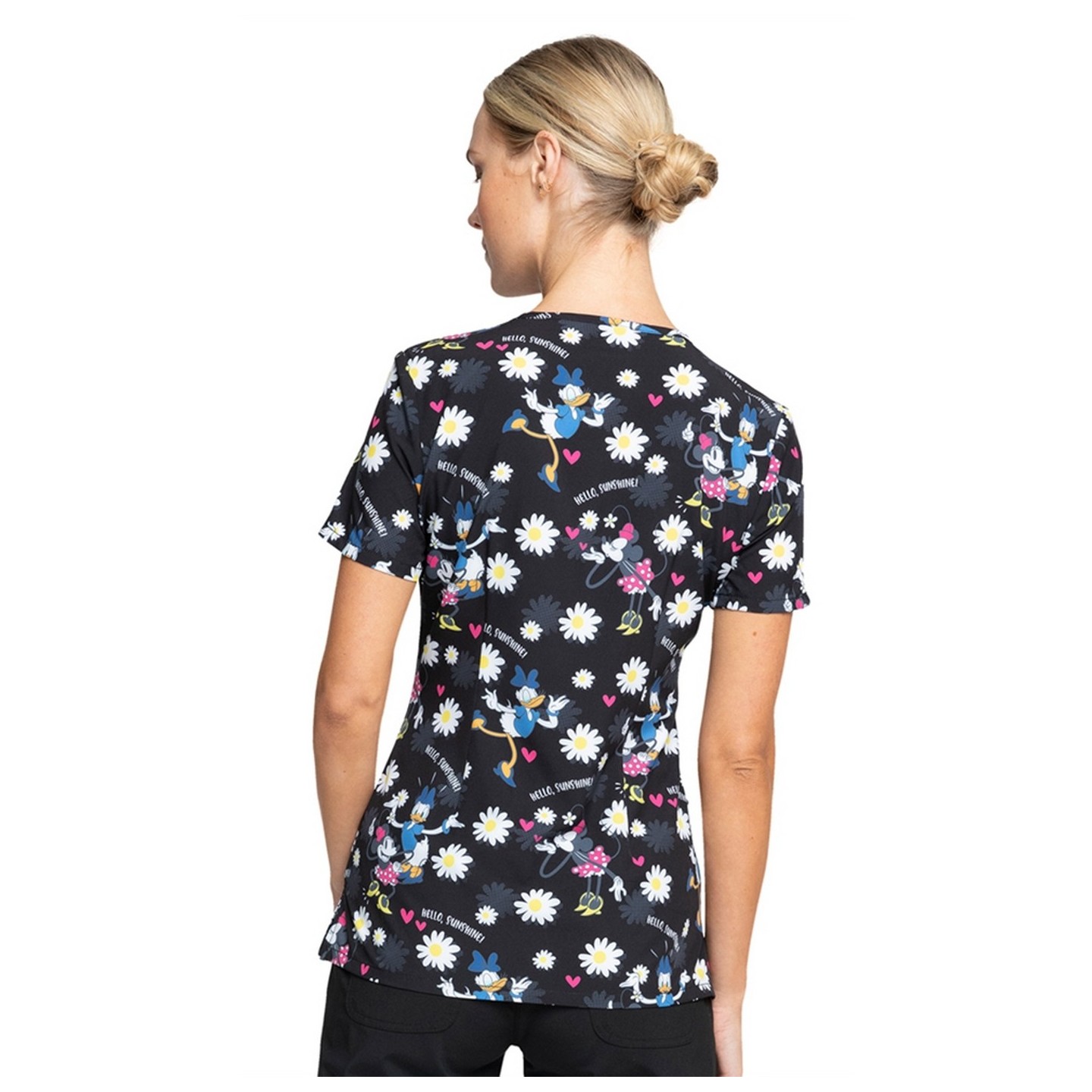 *VENTE FINALE TF671 MKUE - Haut à col en V Tooniforms sous licence Cherokee en Hello Sunshine