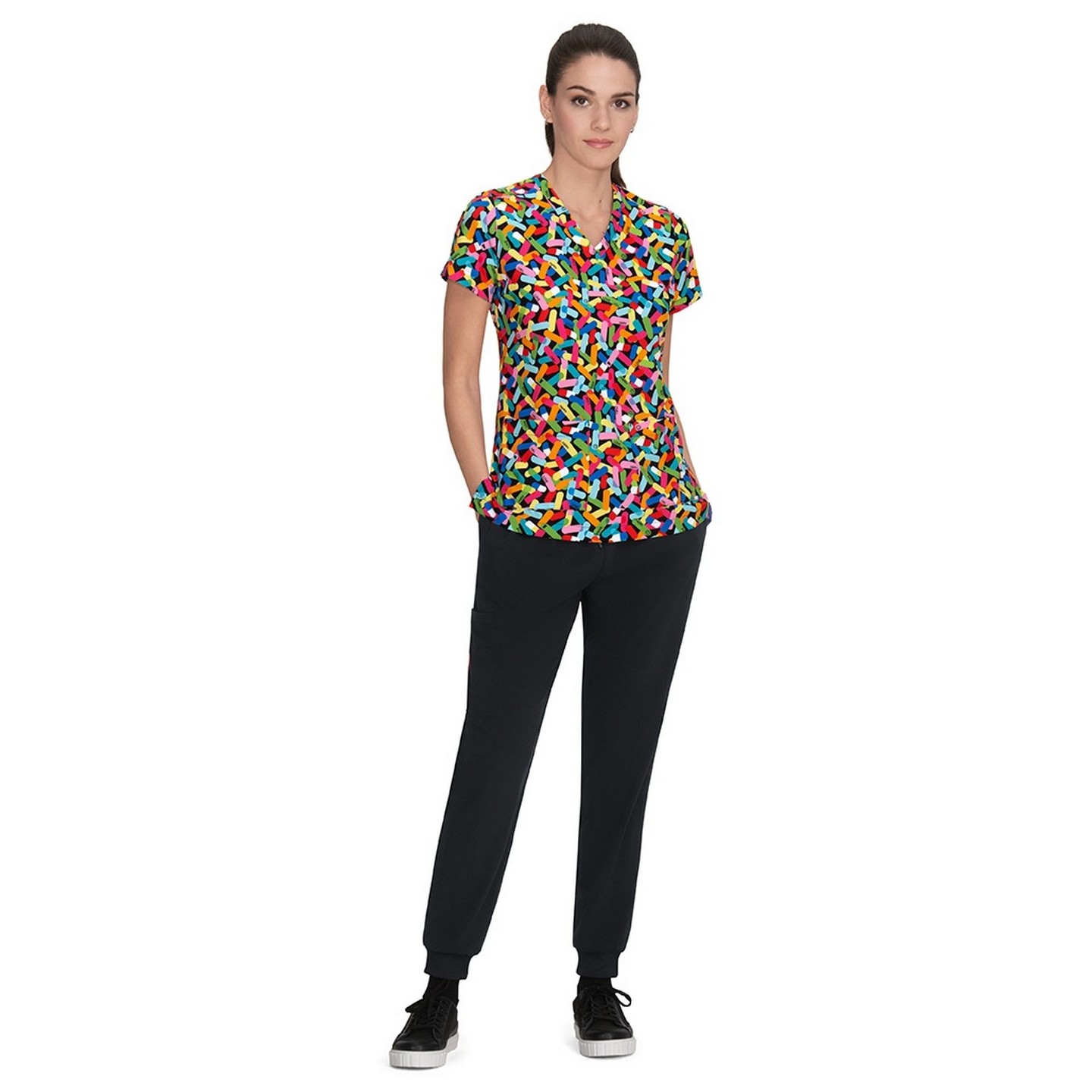 F100PR French Bull by Koi Modern Classic Lulu Print Top - Pills