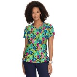 F100PR French Bull by Koi Modern Classic Lulu Print Top - Sea Horse