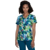 1079PR Planet koi Isla Print Top - Palm Oasis