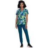 1079PR Planet koi Isla Print Top - Palm Oasis