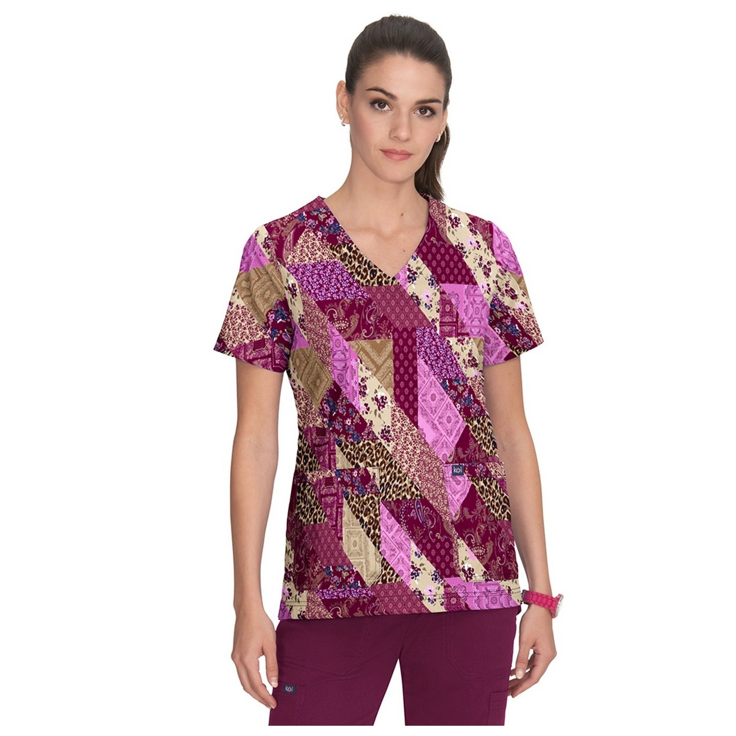 1084PR koi Stretch Haut d'Uniforme Imprimer Leia - Patched with Love