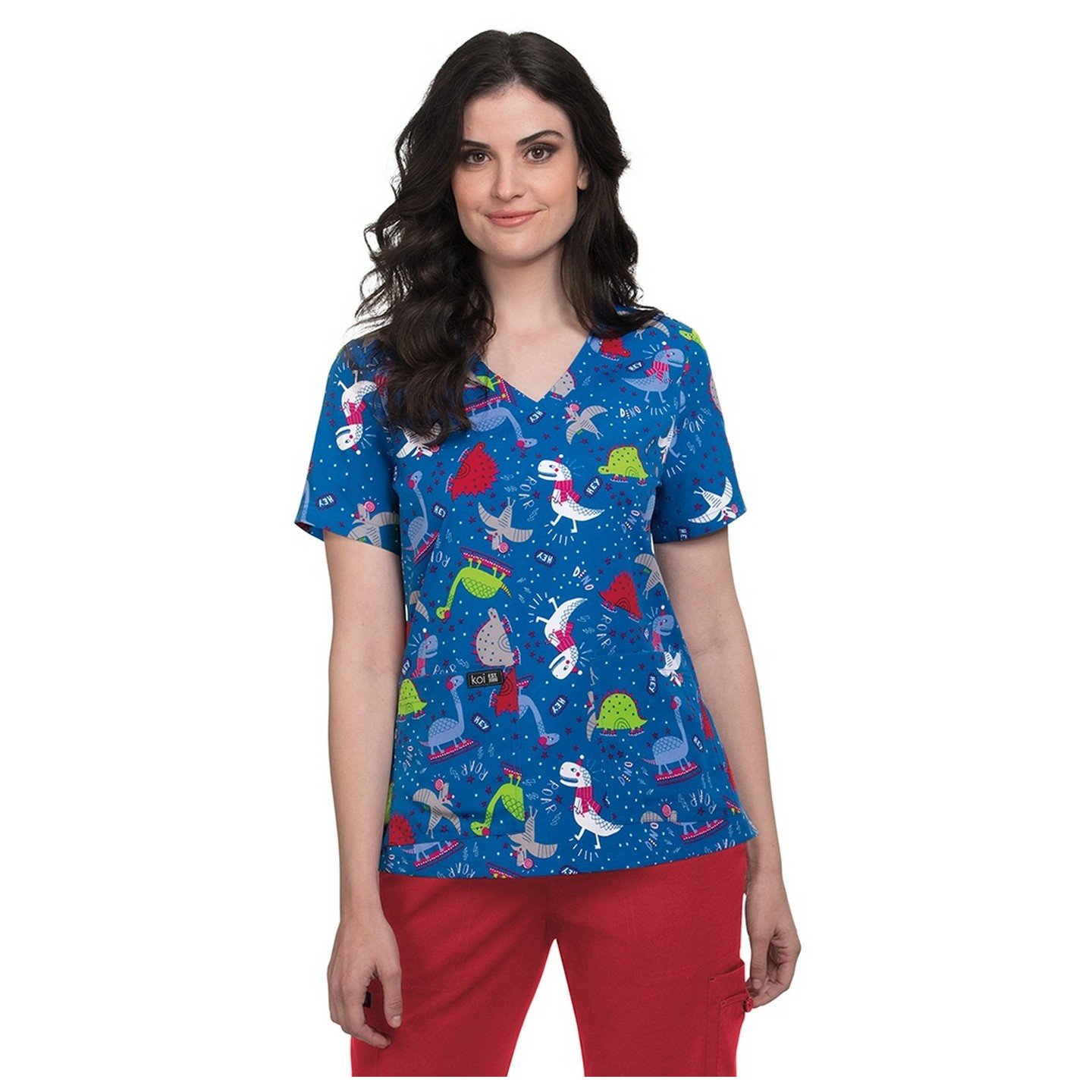 384PR koi Basics Leslie Top - Holiday Dino