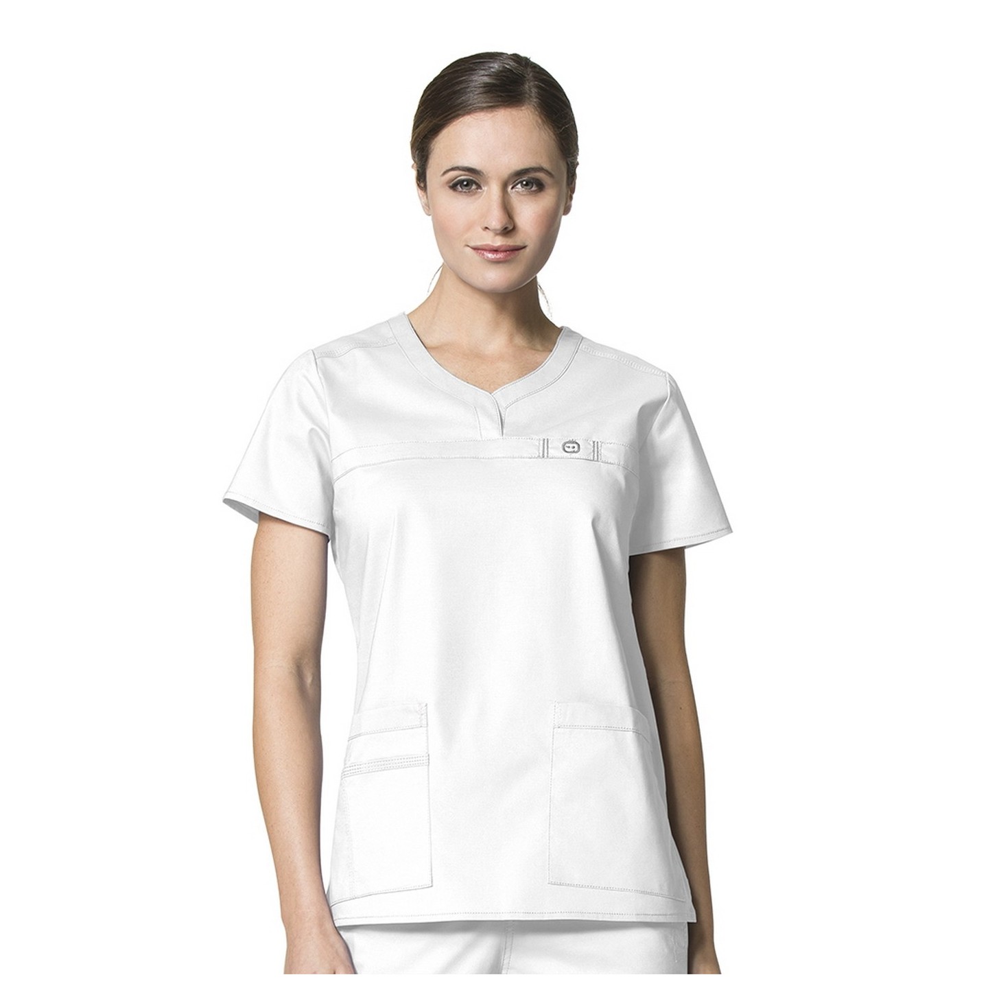 6208 WonderFlex Patience Curved Notch Neck Haut - True White