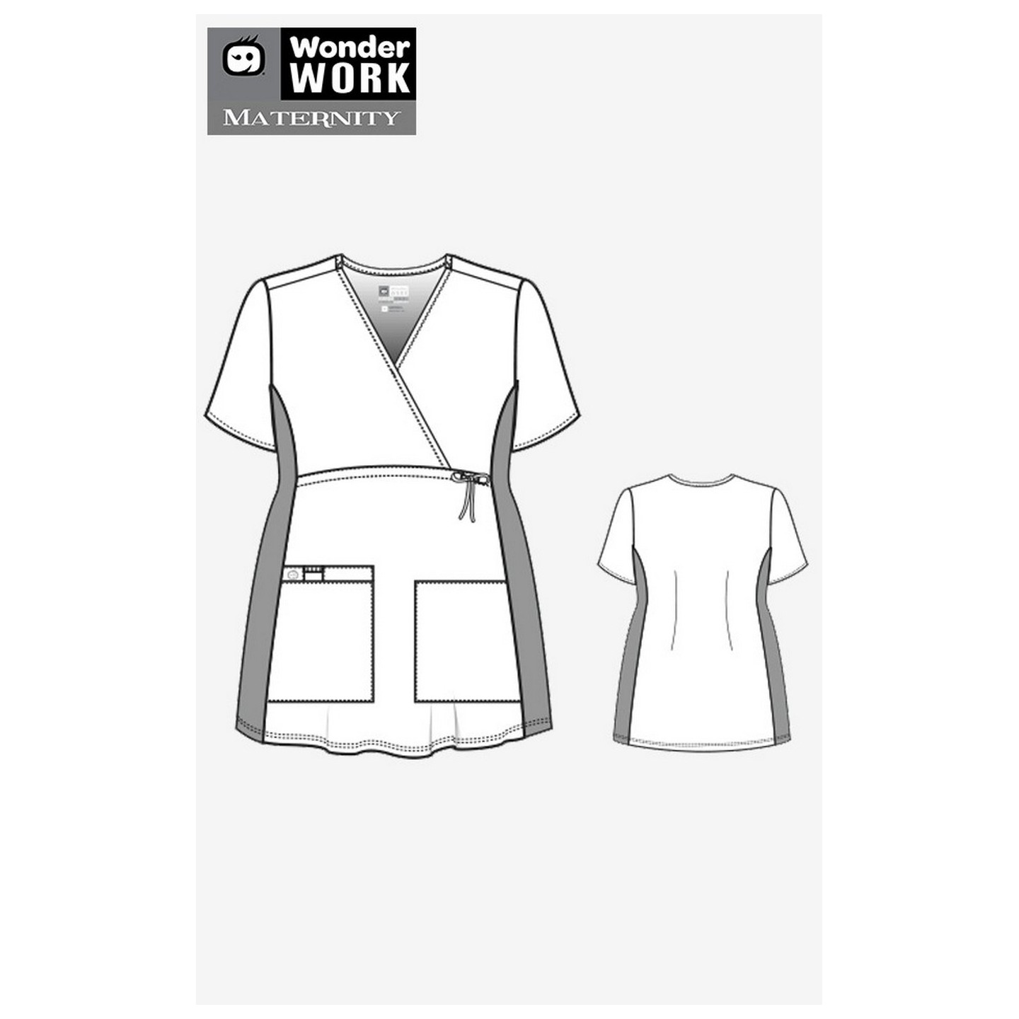 145 WonderWork Maternity Mock Wrap Scrub Tops 