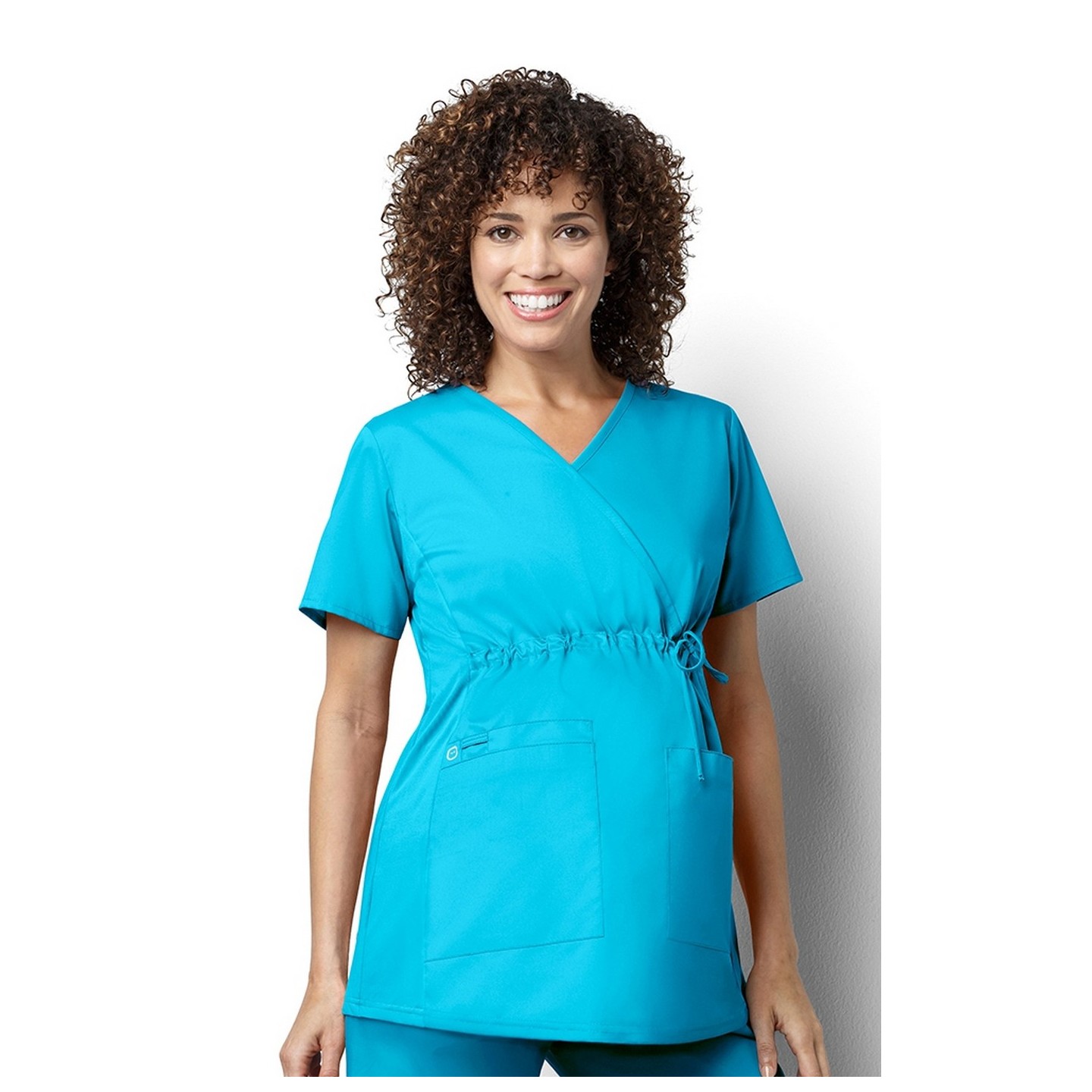 145 WonderWORK Maternity Mock Wrap Scrub Tops