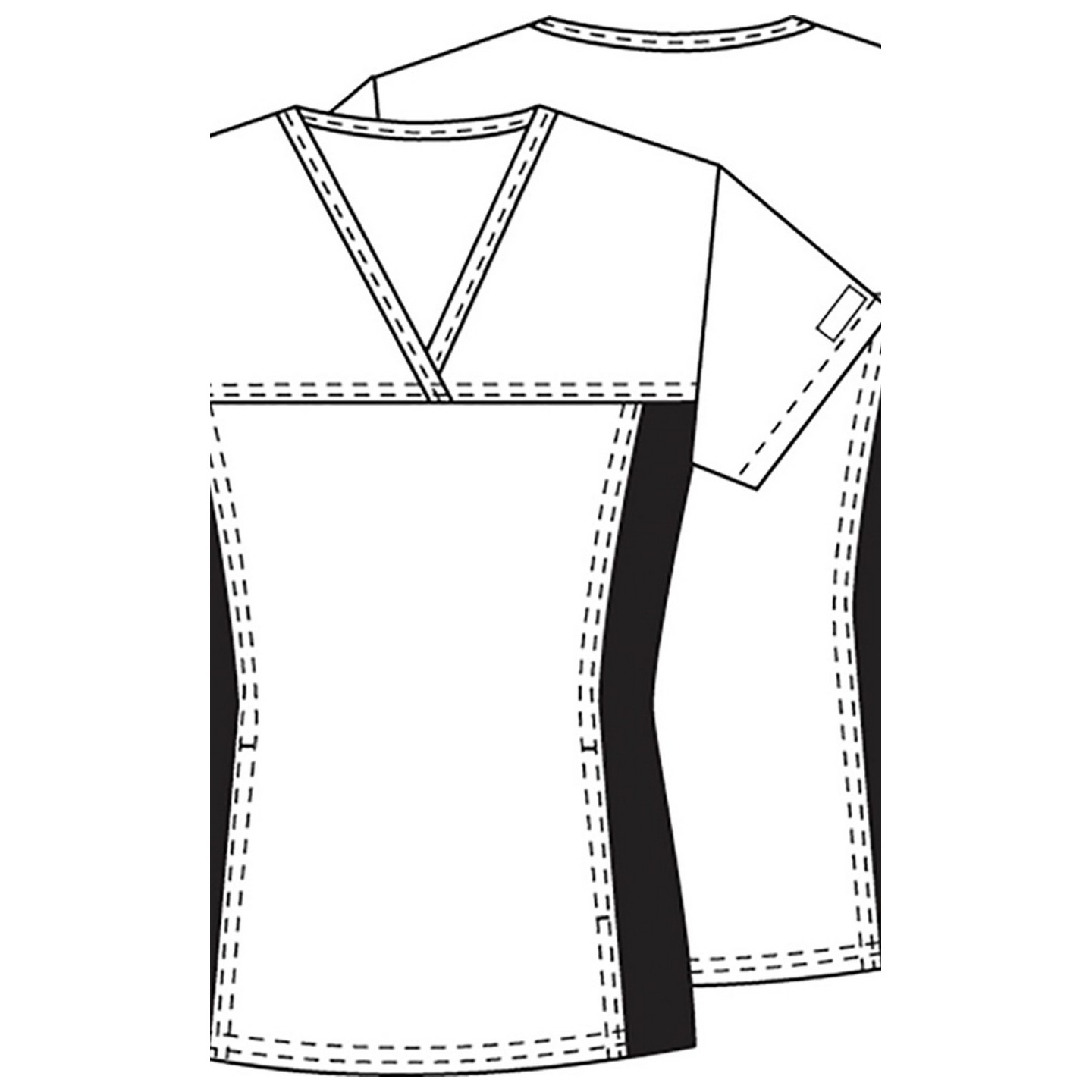 *FINAL SALE XS  V-Neck Knit Panel Top in Yorkshire Garden - Cherokee Flexibles