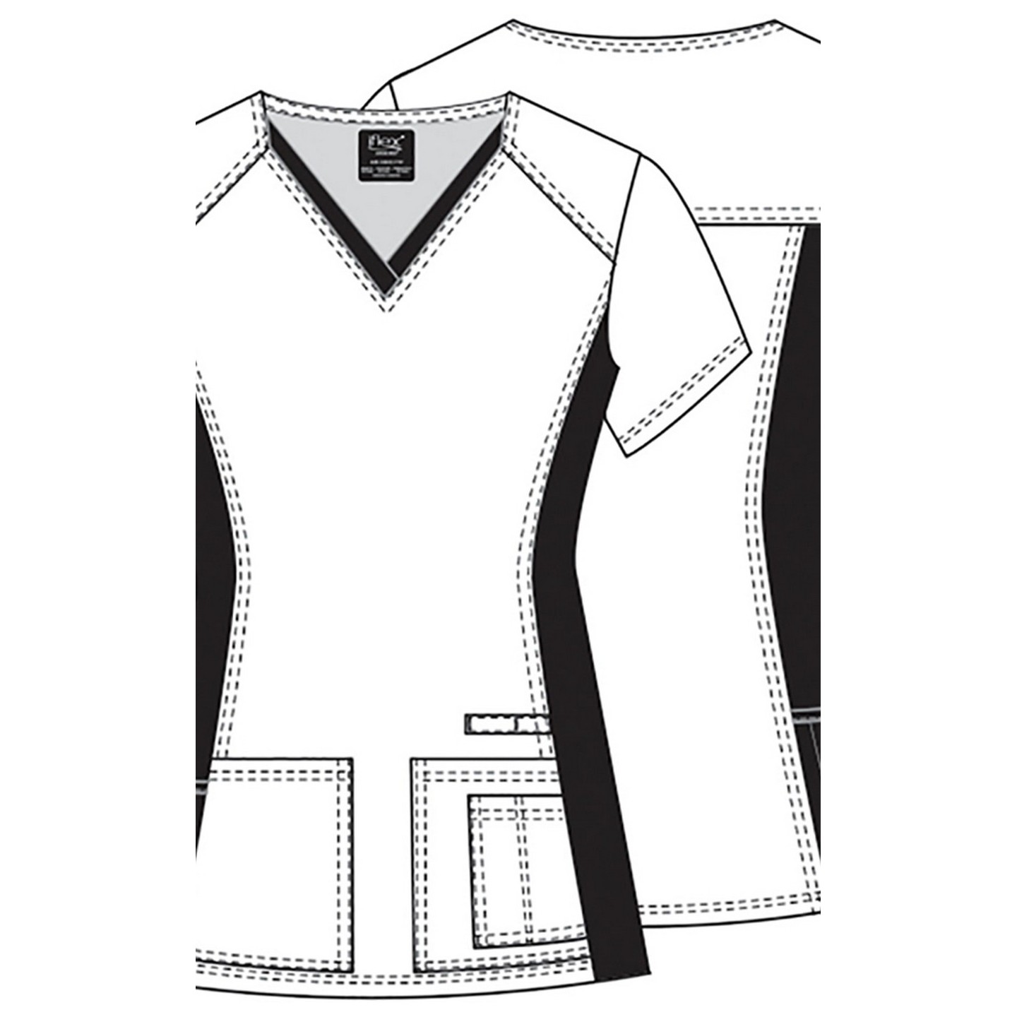 *FINAL SALE V-Neck Knit Panel Top in Owl Be In The Garden - Cherokee iFlex