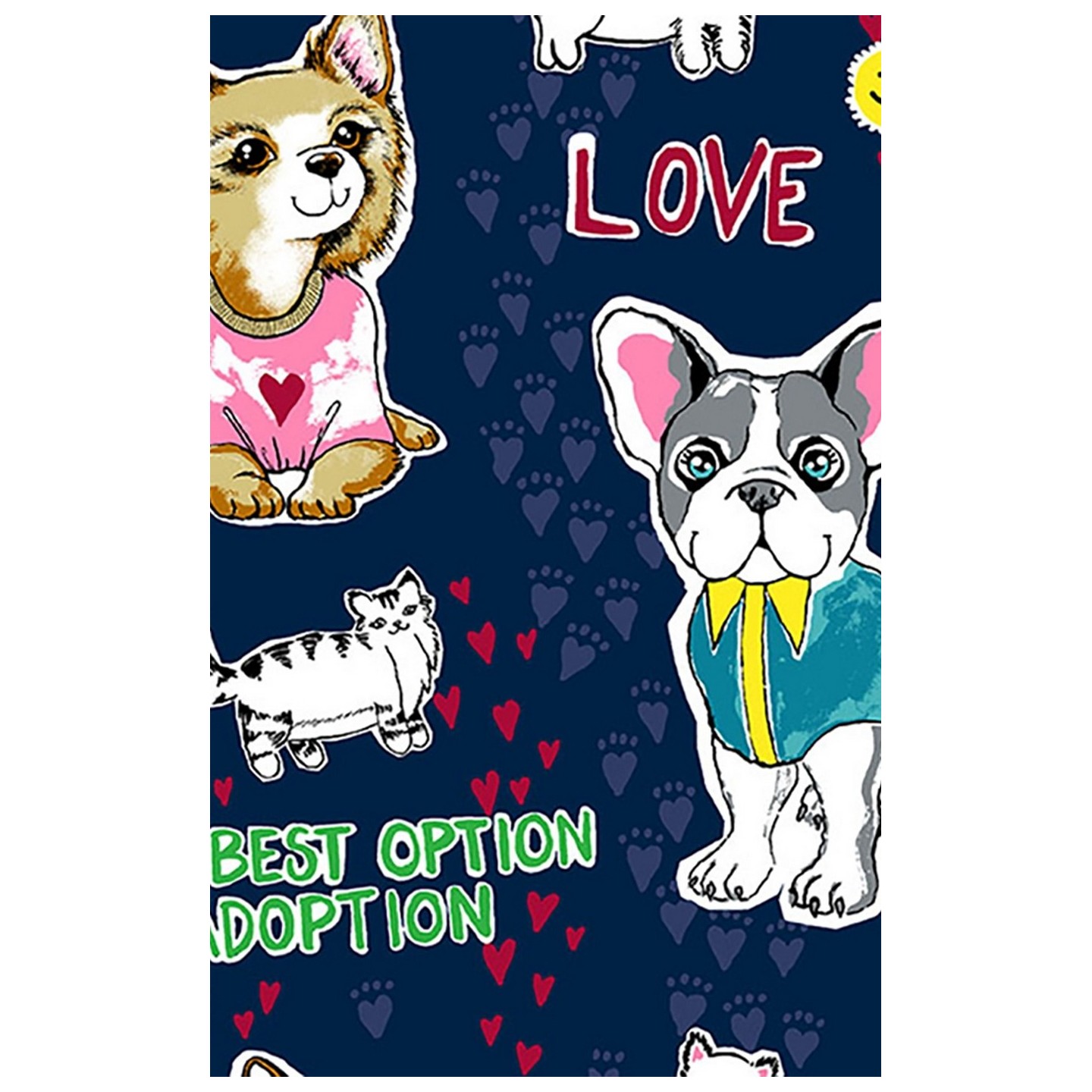 *VENTE FINALE Veste d'échauffement à boutons-pression sur le devant en Adopt Don't Shop - Dickies Prints