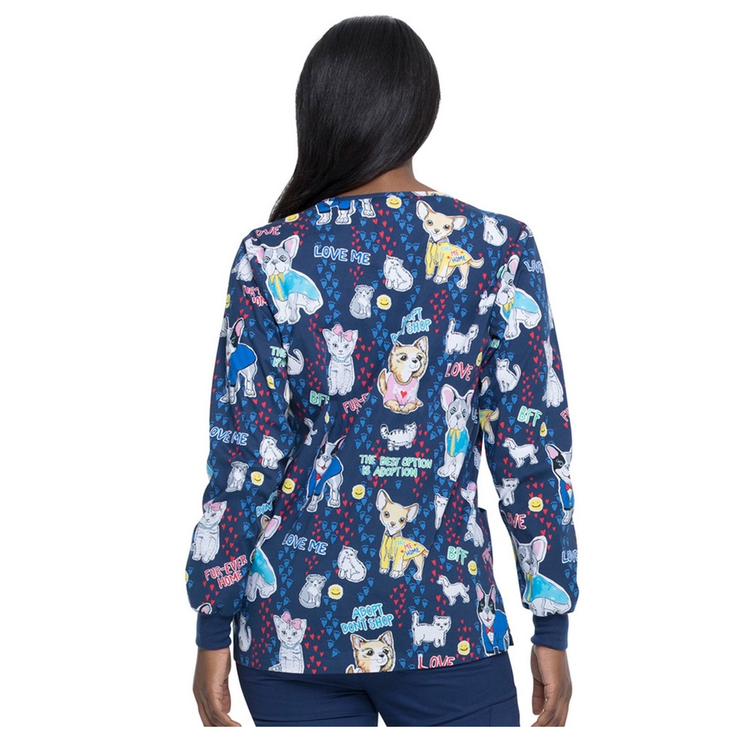 *VENTE FINALE Veste d'échauffement à boutons-pression sur le devant en Adopt Don't Shop - Dickies Prints