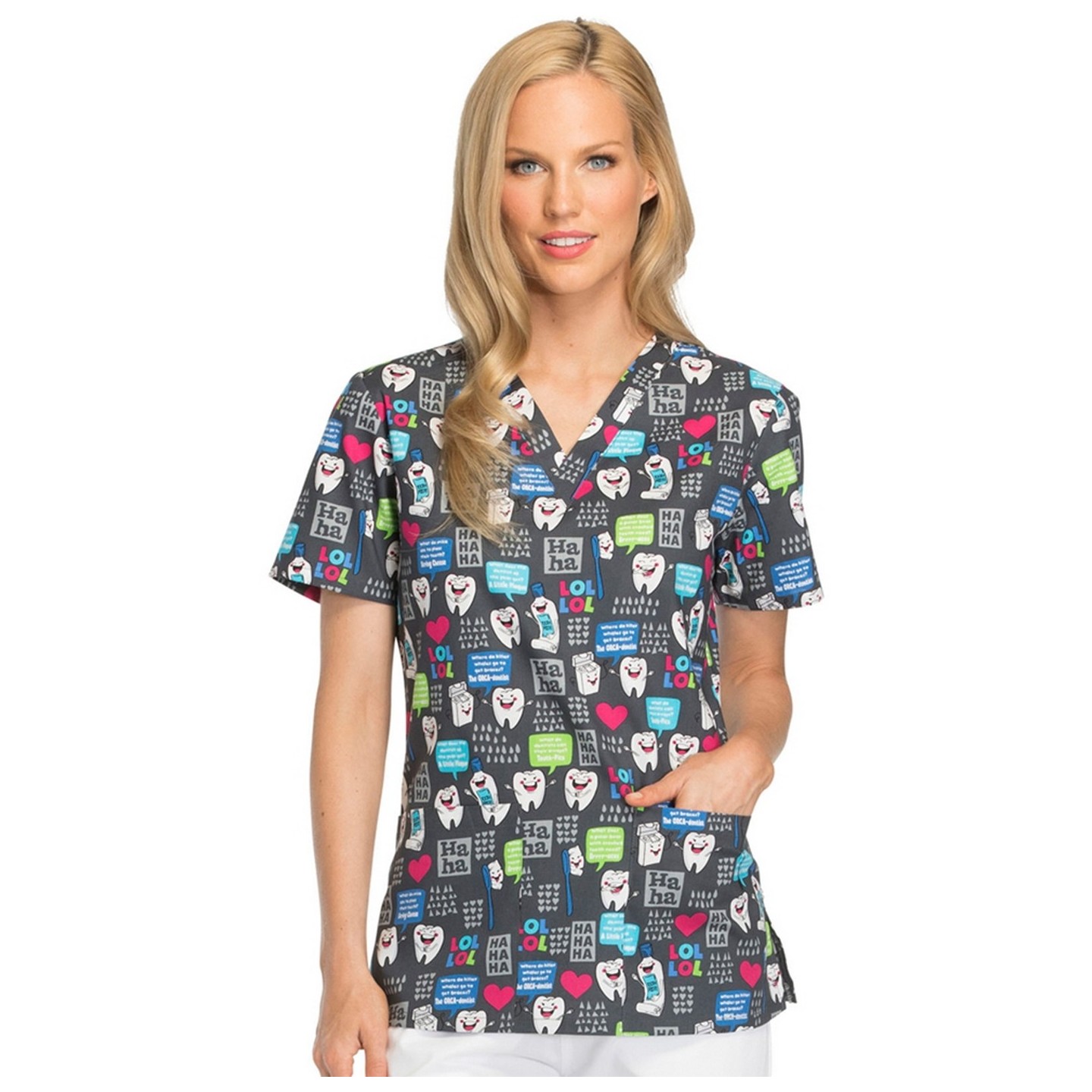 *VENTE FINALE Haut à col en V Have A Laugh - Dickies Prints - Bi-stretch