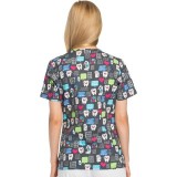 *FINAL SALE V-Neck Top in Have A Laugh - Dickies Prints - Bi-stretch