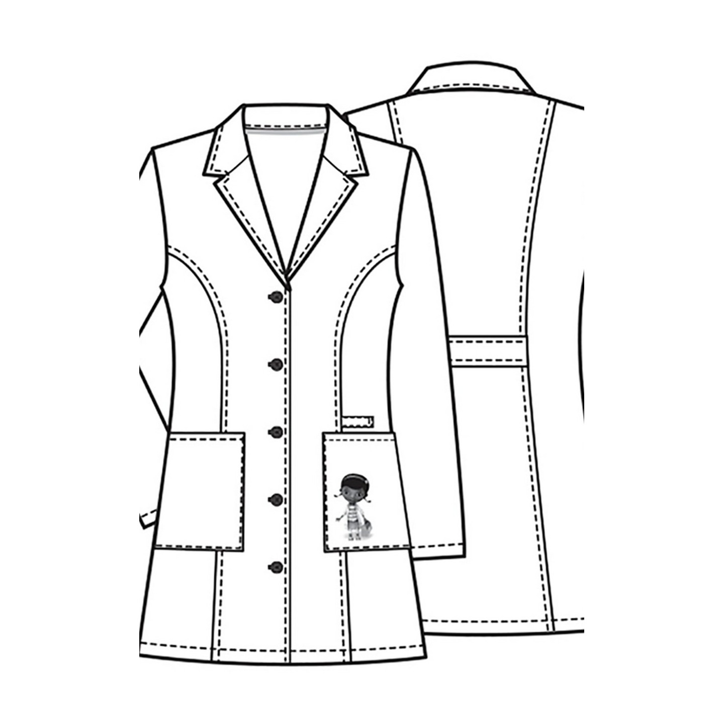 *VENTE FINALE Sarrau 33" Blanc - CHEROKEE Tooniforms