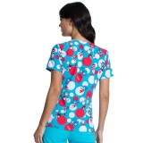 *FINAL SALE V-Neck Print Top in Spotting Trouble -  Cherokee Tooniforms