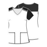 *FINAL SALE V-Neck Print Top in In My Neighborhood - Cherokee Tooniforms