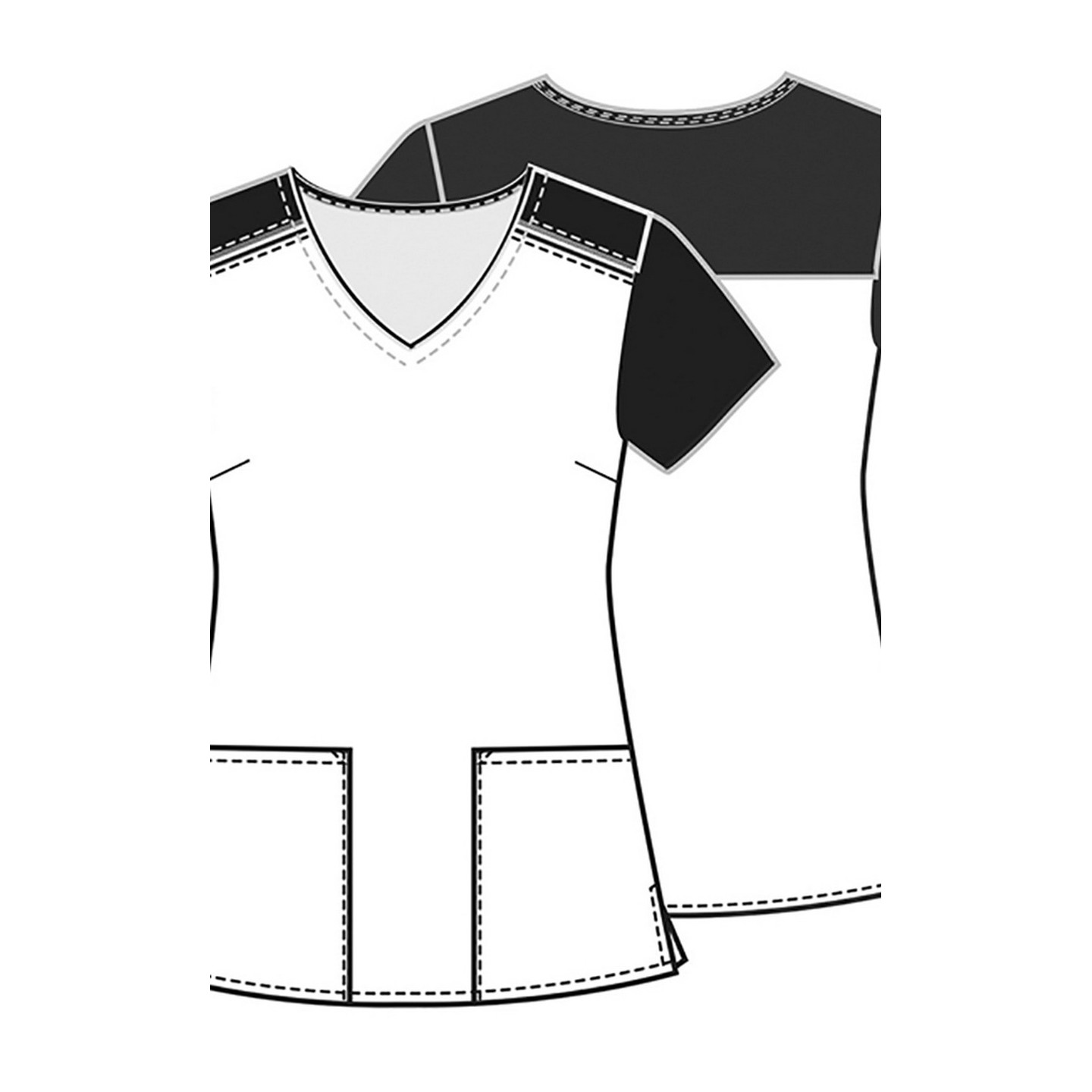 *FINAL SALE V-Neck Print Top in In My Neighborhood - Cherokee Tooniforms