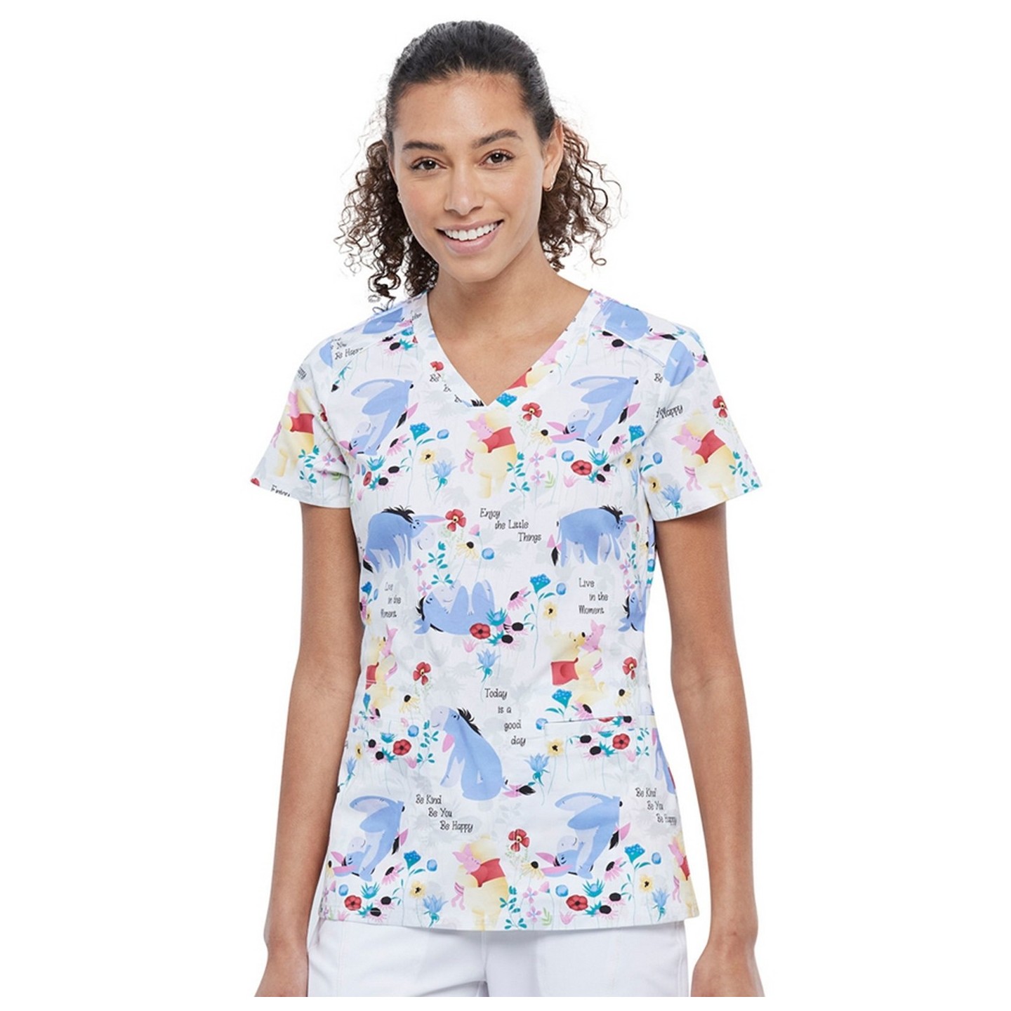 *FINAL SALE V-Neck Top in Be Eeyore - Cherokee Tooniforms