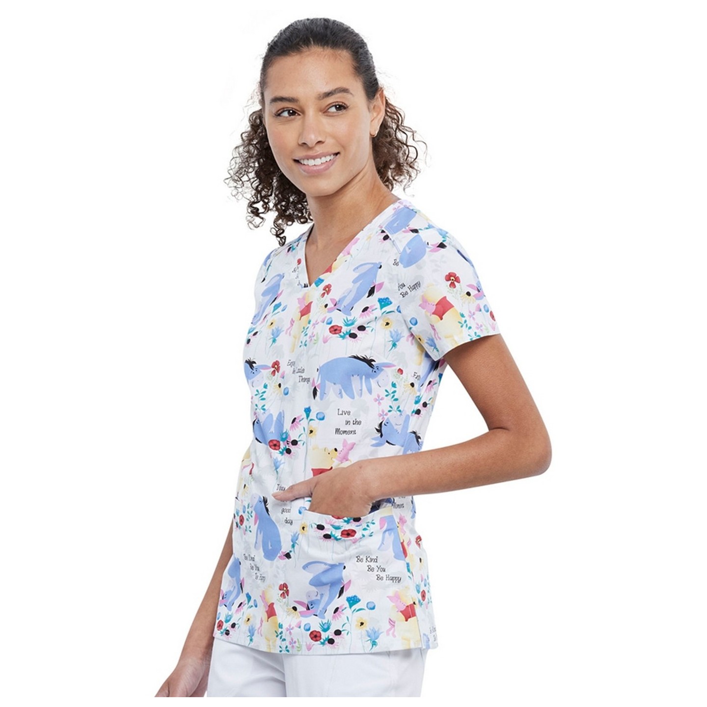 *FINAL SALE V-Neck Top in Be Eeyore - Cherokee Tooniforms