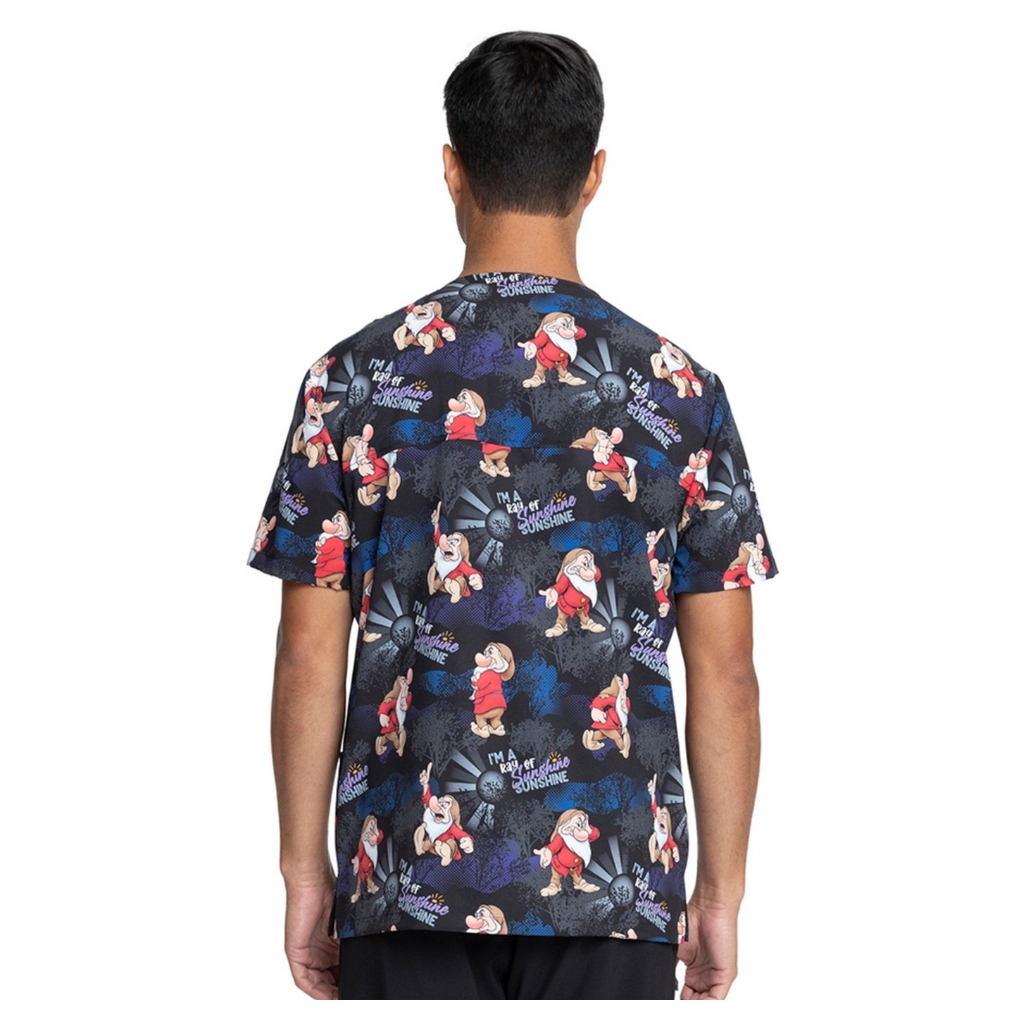 *VENTE FINALE Haut imprimé à col en V unisexe Ray Of Sunshine - Cherokee Tooniforms