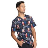 *FINAL SALE Unisex V-Neck Print Top in Ray Of Sunshine - Cherokee Tooniforms