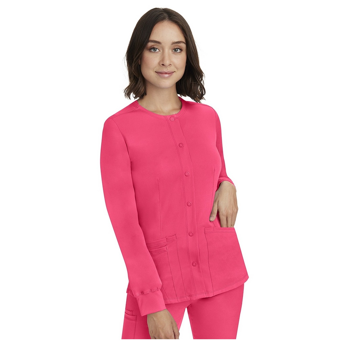 5500 HH Works by Healing Hands Megan Round Neck Warm-Up Scrub Jacket