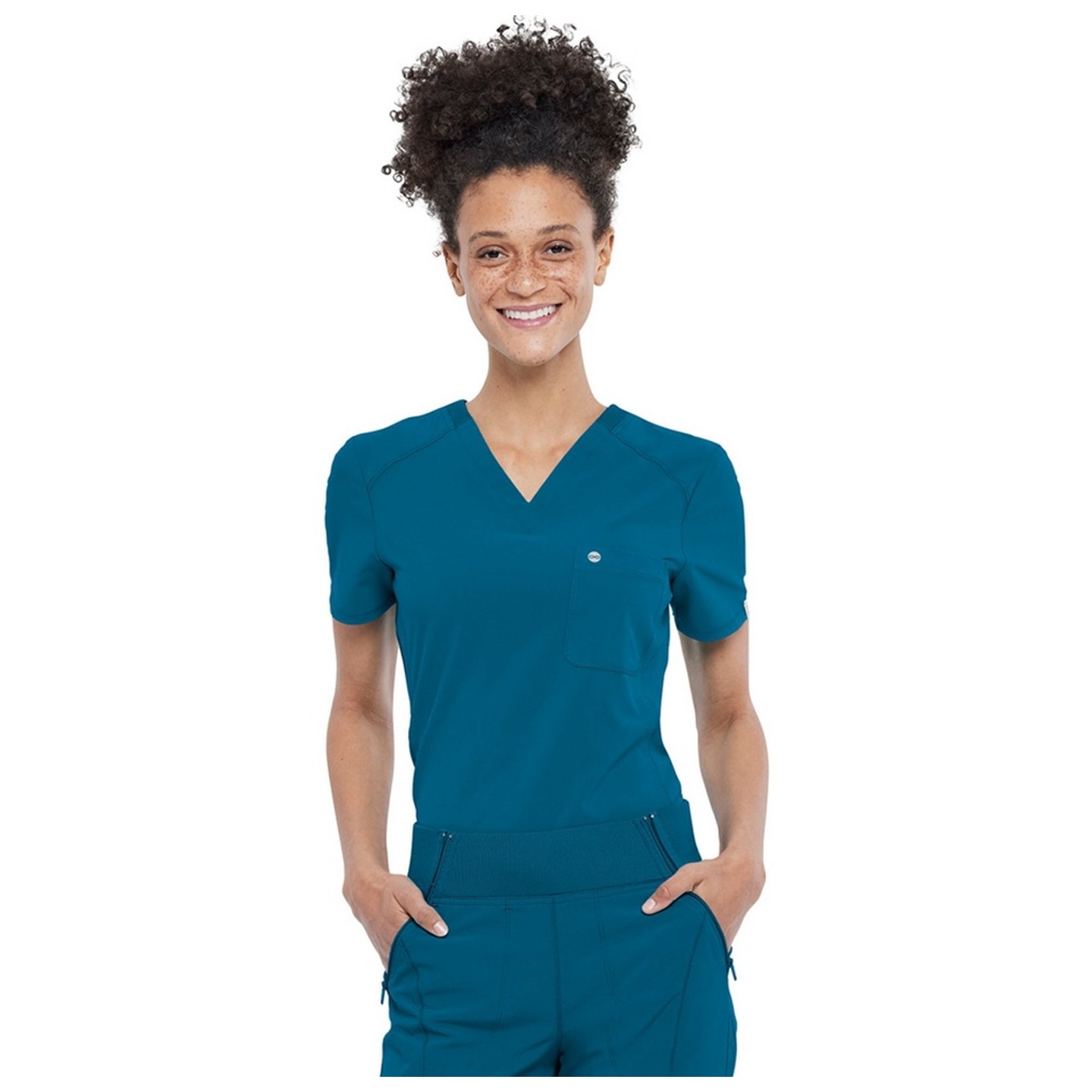 Top à col V ajustable - Cherokee Infinity - Antimicrobien