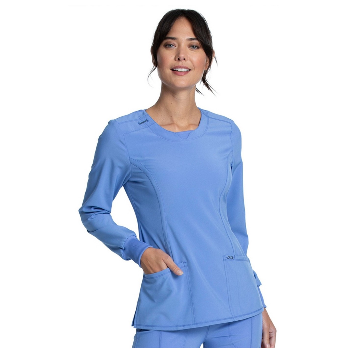 Long Sleeve Round Neck Top - Cherokee Infinity - Antimicrobial