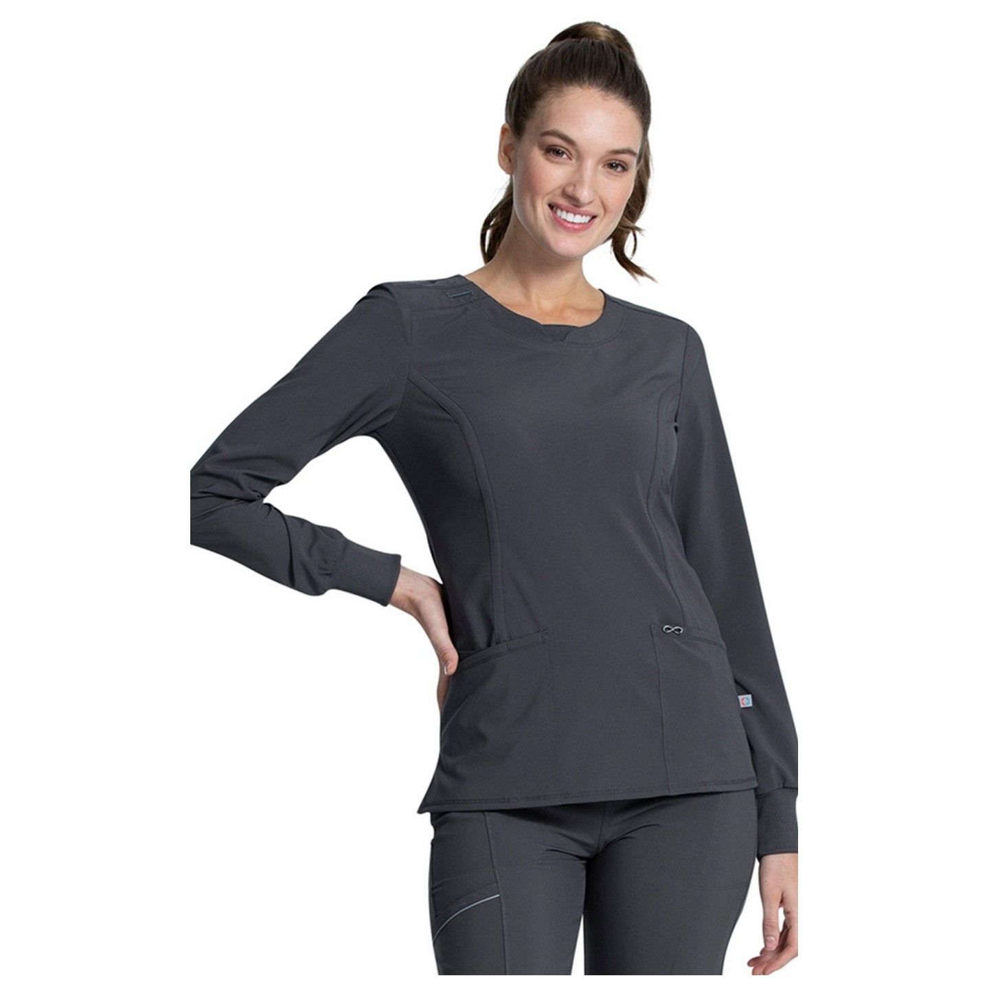 Long Sleeve Round Neck Top - Cherokee Infinity - Antimicrobial
