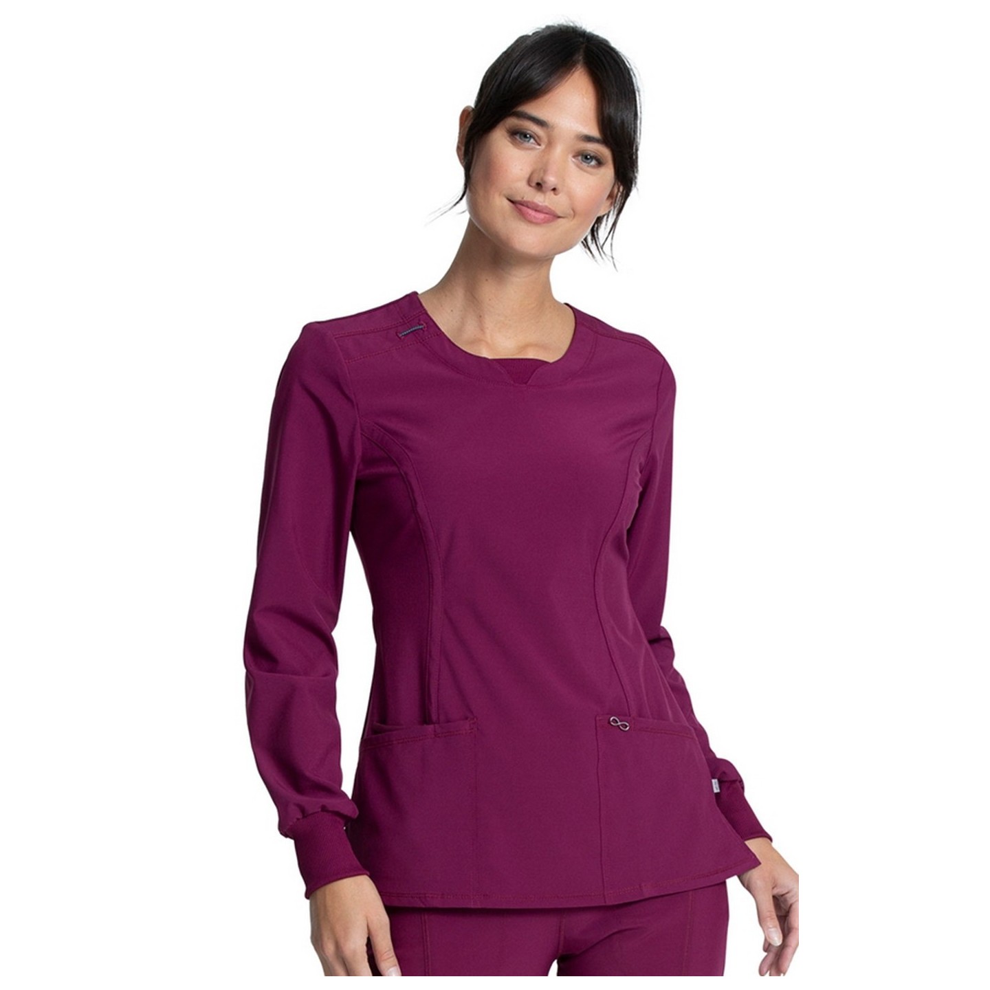 Long Sleeve Round Neck Top - Cherokee Infinity - Antimicrobial