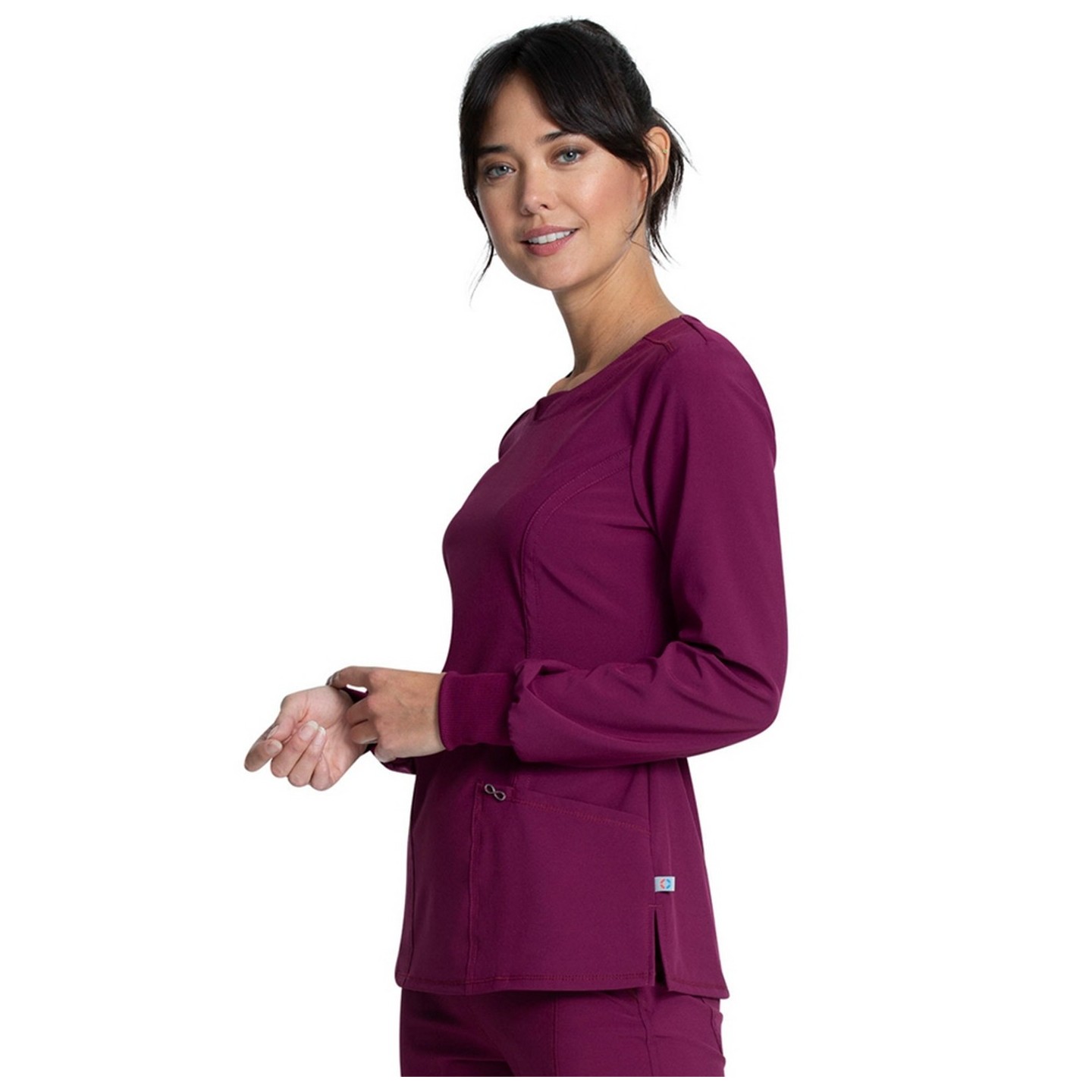 Long Sleeve Round Neck Top - Cherokee Infinity - Antimicrobial