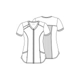 Zip Front V-Neck Top - Cherokee Infinity - Antimicrobial