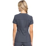 Zip Front V-Neck Top - Cherokee Infinity - Antimicrobial