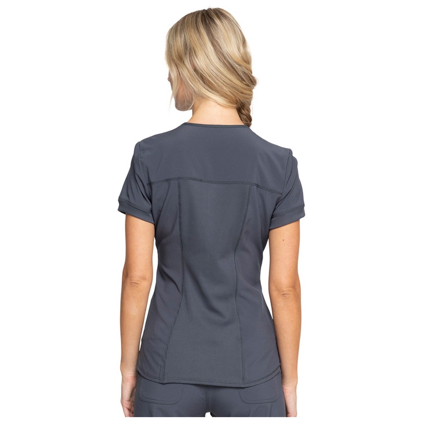 Zip Front V-Neck Top - Cherokee Infinity - Antimicrobial