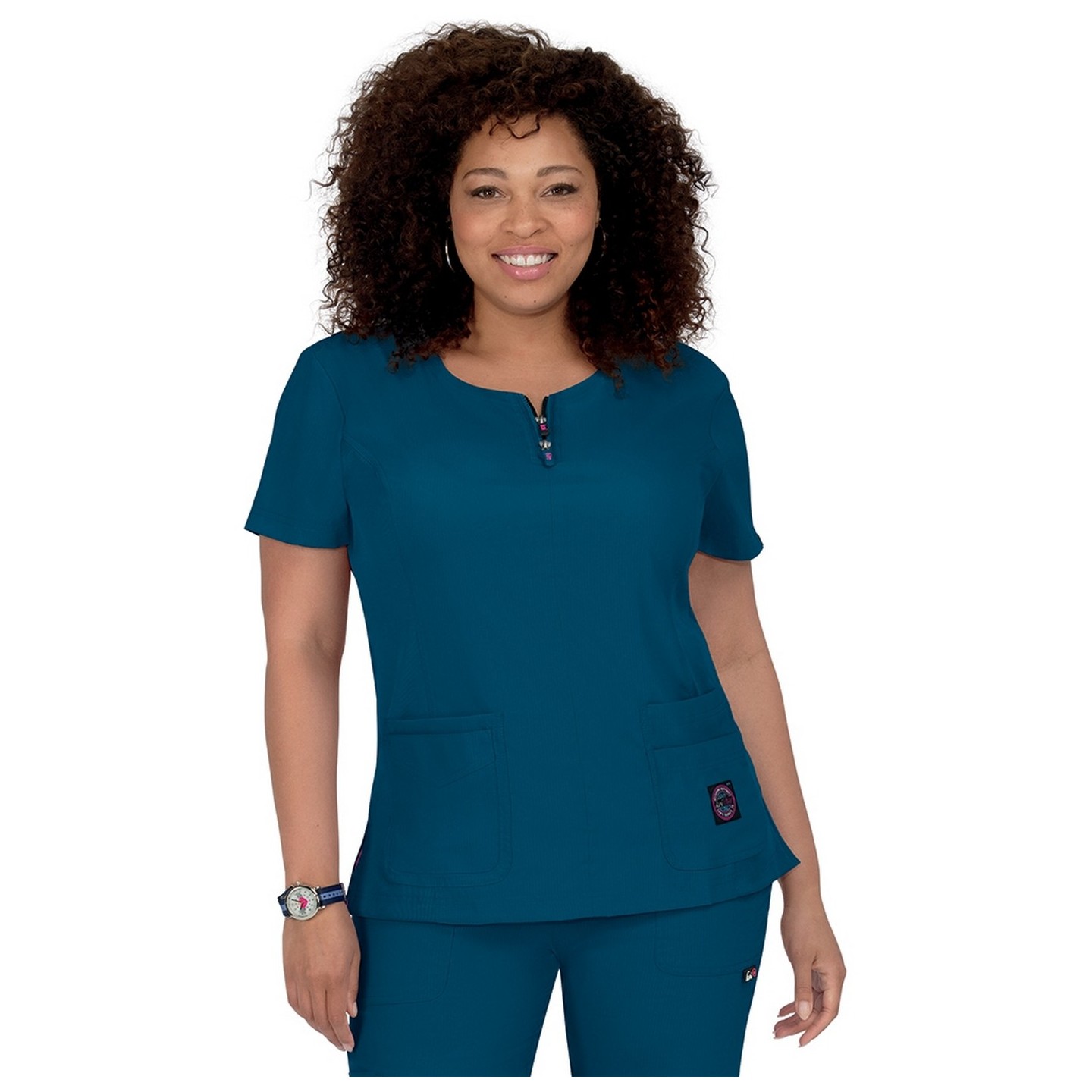 317 Koi Lite™ Scrubs Serenity Double Zipper Top