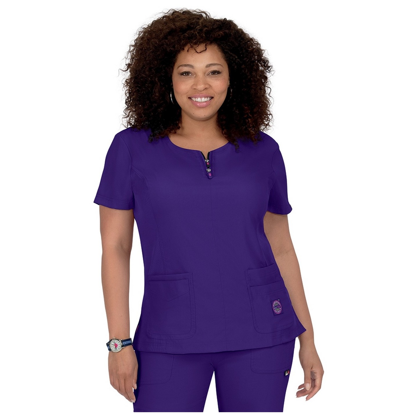 317 Koi Lite ™ Scrubs Serenity Double Zipper Top