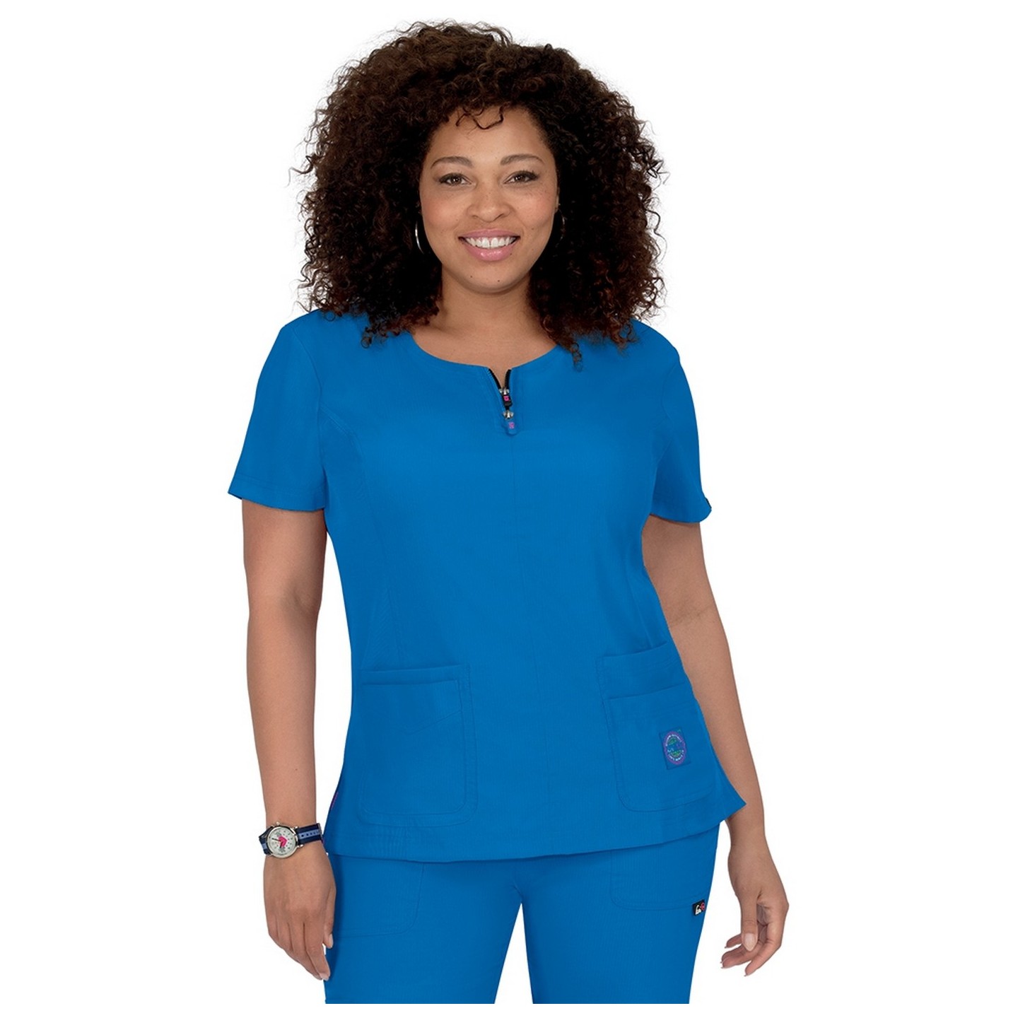 317 Koi Lite ™ Scrubs Serenity Double Zipper Top