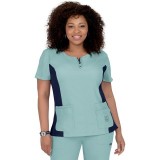 317 Koi Lite ™ Scrubs Serenity Double Zipper Top