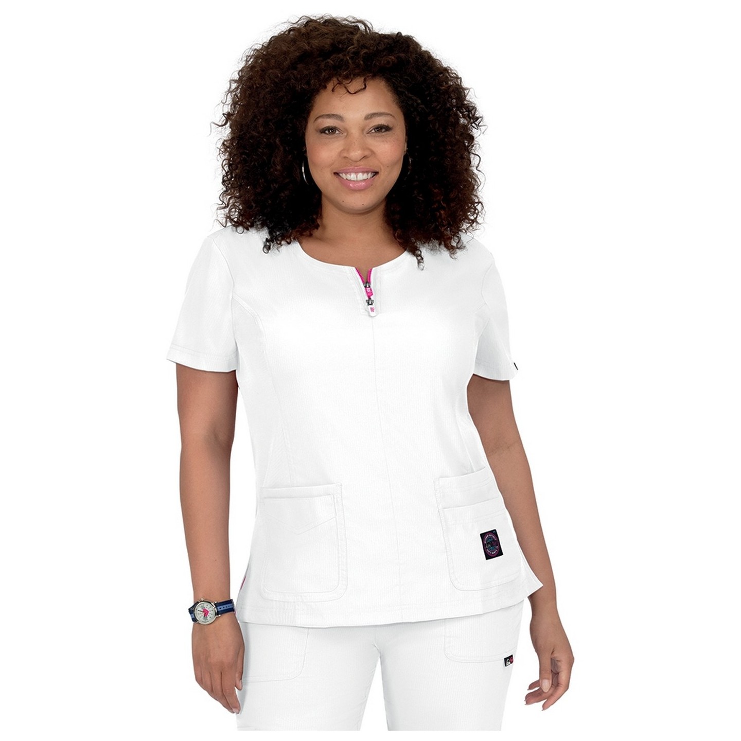 317 Koi Lite ™ Scrubs Serenity Double Zipper Top