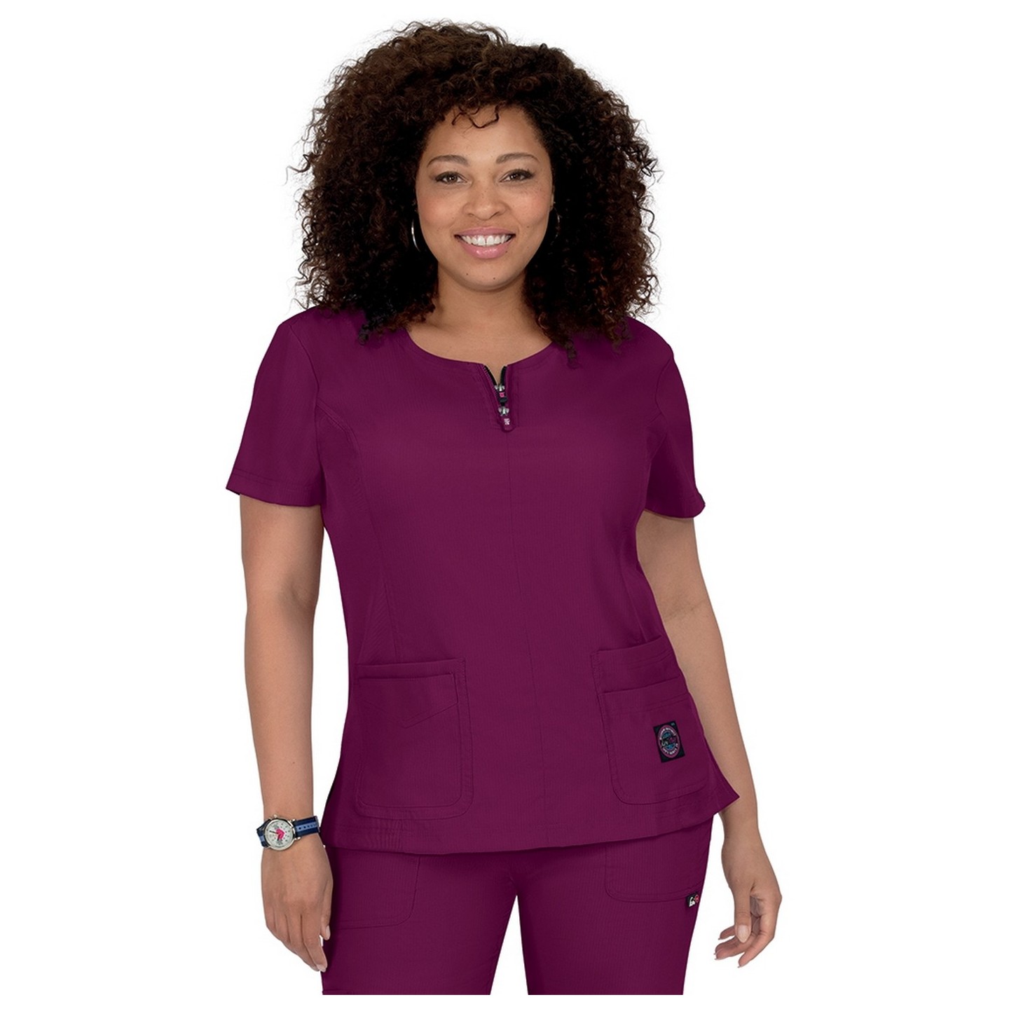 317 Koi Lite™ Scrubs Serenity Double Zipper Top