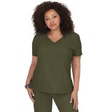 316 Koi Lite™ Scrubs Philosophy Mock Wrap Side Zipper Top