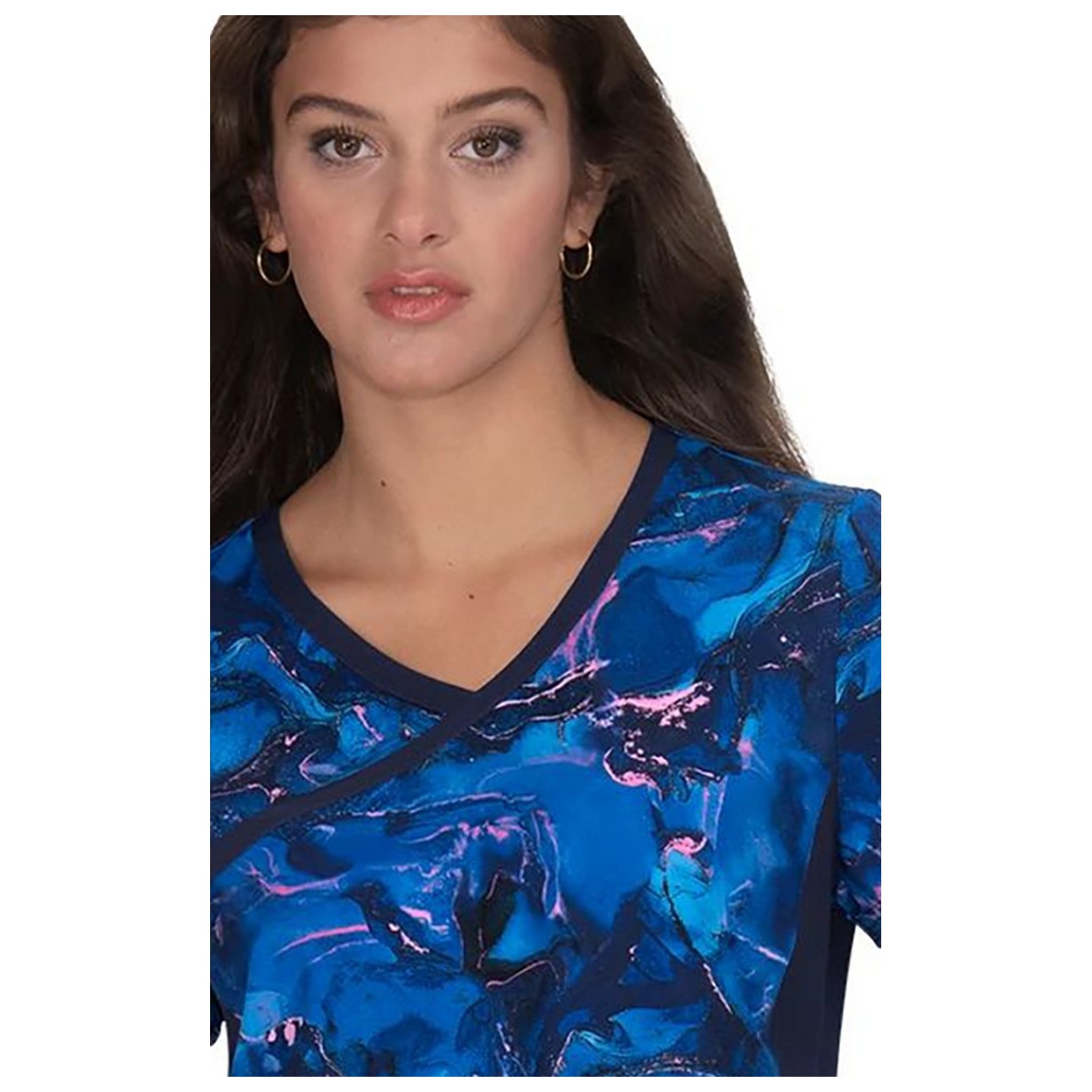 385PR koi Raquel Print Top - Marbulous Pinks