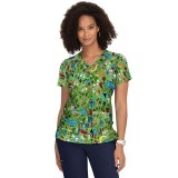 F100PR French Bull by Koi Modern Classic Lulu Print Top - Happy Travels