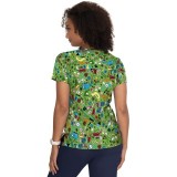 F100PR French Bull by Koi Modern Classic Lulu Print Top - Happy Travels