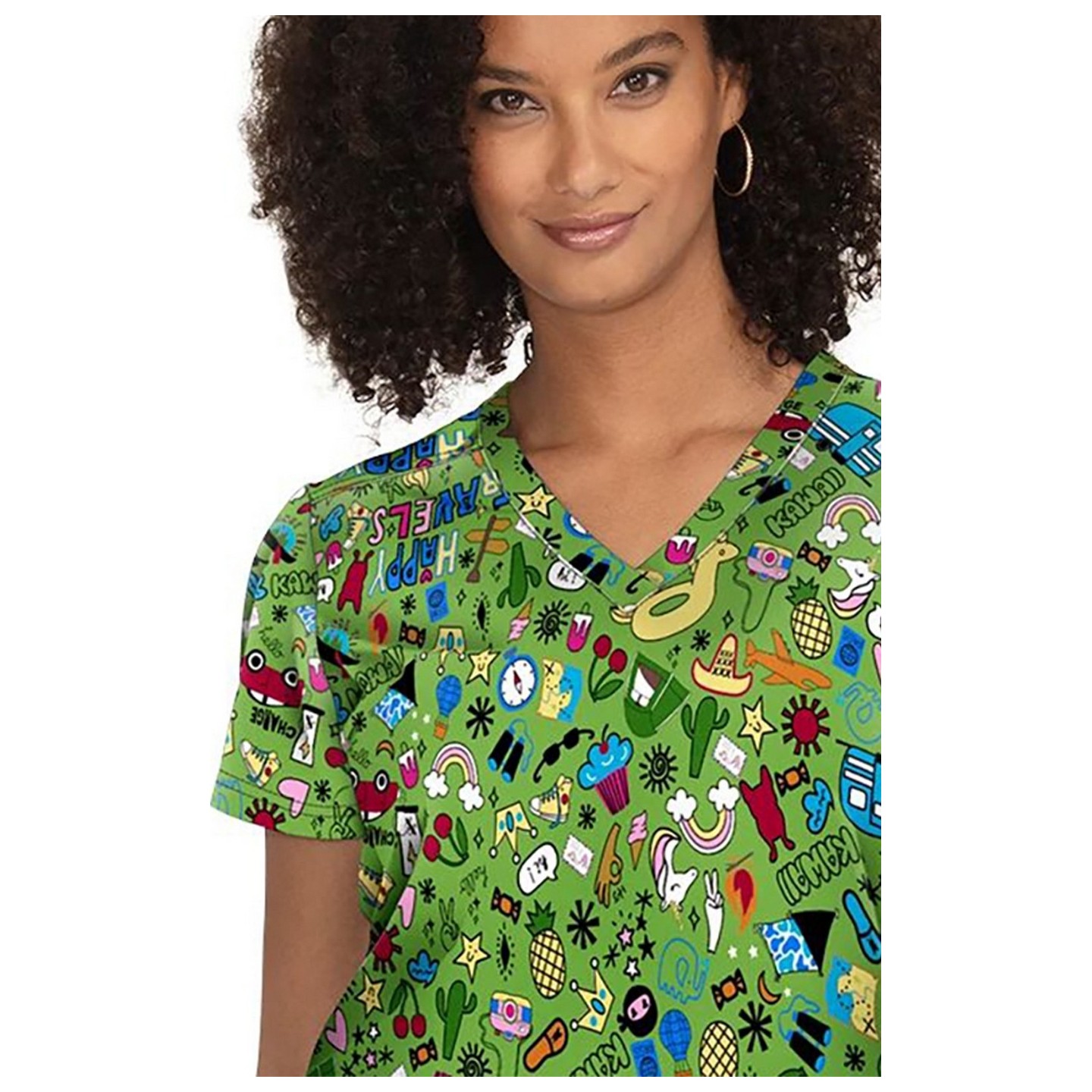 F100PR French Bull par Koi Haut Classique 'Lulu' Imprimé -  Happy Travels