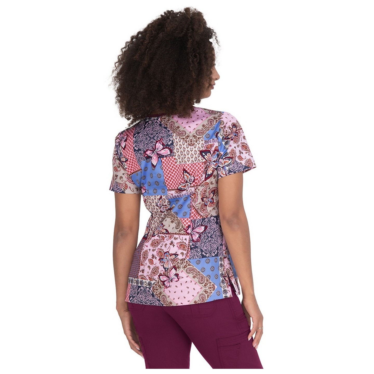 1090PR koi Stretch Haut Hali Mock Wrap Imprimé - Mariposa Bandana