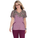  1089PR koi Stretch Haut Brianne Imprimer - Antique Camellia